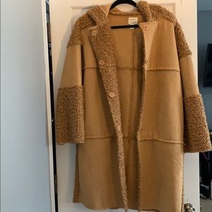 Teddy bear suede tan coat